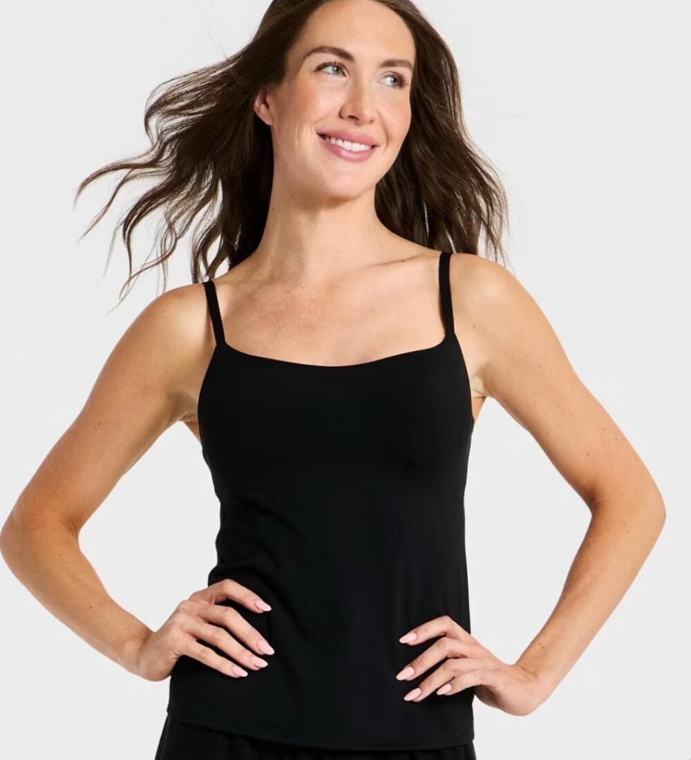 NWT Auden cotton blend lightly lined tank top black padded lounge athletic XL